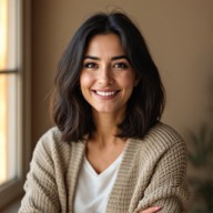 Maria H., licensed therapist (illustrative AI-generated portrait)
